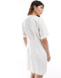 & Other Stories linen wrap mini dress in white