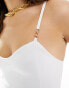 Missyempire structured sweetheart neckline cami top in white