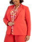 Plus Size Peak-Lapel Two-Button Blazer