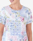 Women's Patchwork Floral Braided Neck Tee