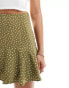 Stradivarius polka dot skort in khaki