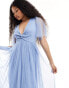 Anaya Petite twist tulle maxi dress in soft blue