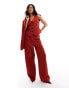 Kaiia wide leg tailored trousers co-ord in rust