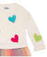 Toddler & Little Girls Heart Patch Sweater with Tulle Skirt, 2-Piece Set