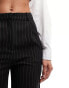 Pimkie tailored straight leg trousers in black stripe