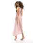 Y.A.S Bridesmaid halterneck plisse maxi dress in pink