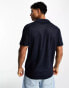 GANT slub linen polo in navy