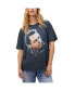 Women's Charcoal Johnny Cash Portrait Merch T-Shirt