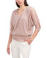 Split-Sleeve Metallic Blouson Top