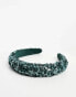 Maya Bridesmaids delicate sequin headband in emerald green