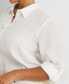 Plus Size Linen Roll-Tab Shirt