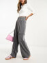 Miss Selfridge tailored wide leg cargo trouser in grey