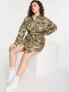 Missguided Plus dress with tie waist in camo