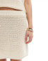 Vila knitted mini skirt co-ord in cream