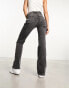 Stradivarius straight bootcut jean in black wash