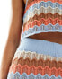 Ripcurl santorini sun crochet beach crop top co-ord in multi