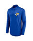 Men's Royal Los Angeles Rams Tough Minded Quarter-Zip Top