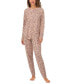 Women's 2-Pc. Printed Jogger Pajamas Set