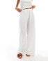 Esmee Exclusive textured beach trouser co-ord in white