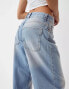 Bershka slouchy baggy jeans in light dirty wash blue