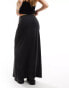 Weekday Signe drape midi skirt in black