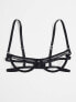 Bluebella Valentines Antoinette silver diamonte tassle open cup bra in black - BLACK