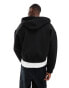 Weekday Simon scuba zip through hoodie in black