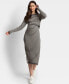 Women's Soft-Stretch Ribbed Sweater Midi Dress