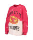 Women's Cardinal Distressed Iowa State Cyclones Twice As Nice Faded Dip-Dye Pullover Long Sleeve Top