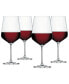 Style Burgundy Wine Glasses, Set of 4, 22.6 Oz