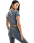 Urban Threads butter soft fitted short sleeve top in slate grey