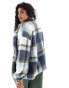 Noisy May Curve zip through fleece in blue check