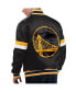 Men's Black Golden State Warriors Home Game Satin Full-Snap Varsity Jacket