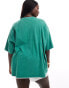 ASOS DESIGN Curve oversized t-shirt with soleil graphic in washed green