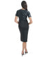 Women's Faux-Leather-Trim Sheath Dress