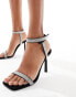 Steve Madden Elitist embellished strappy sandal in black and silver