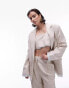 Topshop co-ord oversized linen blazer with exposed stripe lining in ecru