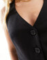 Stradivarius tailored waistcoat in black