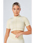 Women's Recycled Colour Block Zip-up Crop Top