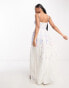 Maya cami maxi dress with spot embroidery in ivory