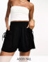 ASOS DESIGN Tall shirred waist pocket short in black