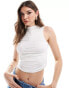 ASOS DESIGN tank with front ruching in white