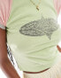 Basic Pleasure Mode watermelon burnout baby tee in green and pink