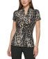 Petite Animal-Print Draped Surplice Blouse, Created for Macy's