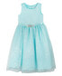 Little Girls Sleeveless Sequin and Glitter Mesh Party Dress