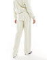 Mango drawstring relaxed co-ord trousers in off white