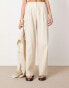 ASOS EDITION pleat front wide leg trouser co-ord in stone