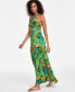 Women's Printed Keyhole-Neck Maxi Dress, Created for Macy's