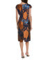 Rene Ruiz Brocade Sheath Dress Women's Orange 4