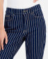 Women's Striped Straight-Leg Ankle Jeans